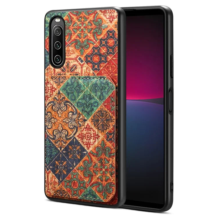 For Sony Xperia 10 IV 5G Phone Case Scratch-resistant Kickstand Flower Pattern Cover