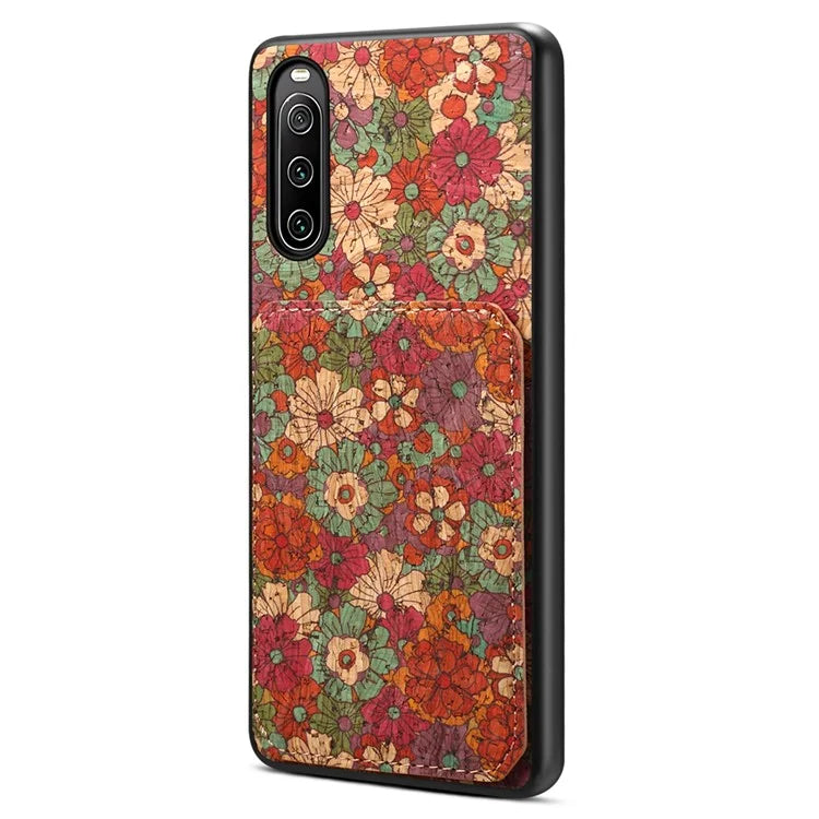 For Sony Xperia 10 IV 5G Phone Case Scratch-resistant Kickstand Flower Pattern Cover