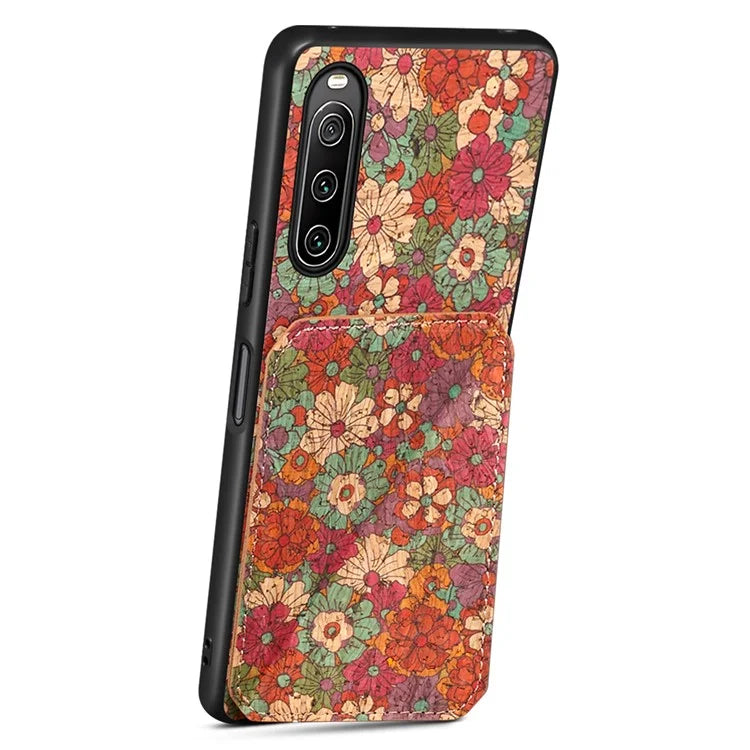 For Sony Xperia 10 IV 5G Phone Case Scratch-resistant Kickstand Flower Pattern Cover