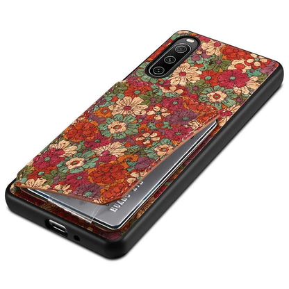 For Sony Xperia 10 IV 5G Phone Case Scratch-resistant Kickstand Flower Pattern Cover