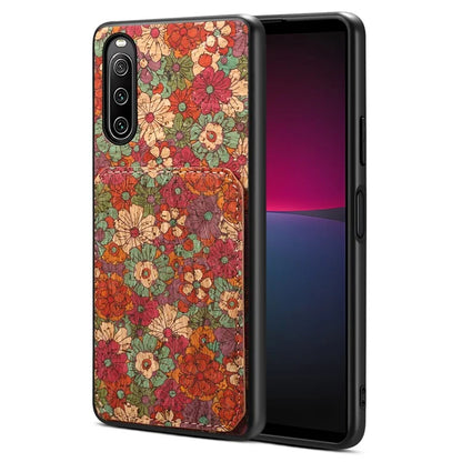 For Sony Xperia 10 IV 5G Phone Case Scratch-resistant Kickstand Flower Pattern Cover