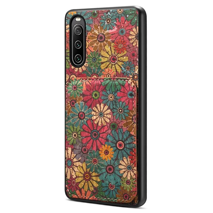 For Sony Xperia 10 IV 5G Phone Case Scratch-resistant Kickstand Flower Pattern Cover