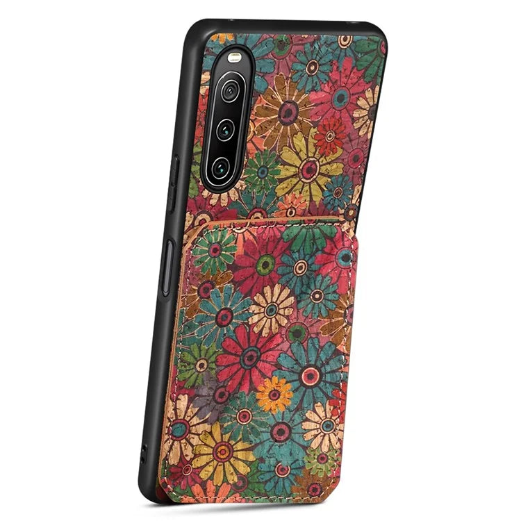 For Sony Xperia 10 IV 5G Phone Case Scratch-resistant Kickstand Flower Pattern Cover