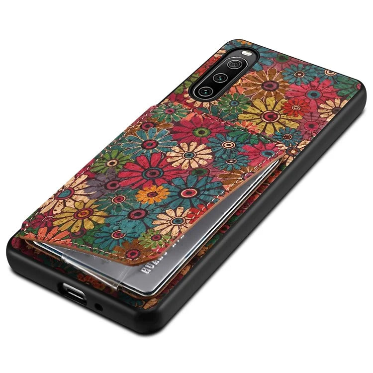For Sony Xperia 10 IV 5G Phone Case Scratch-resistant Kickstand Flower Pattern Cover