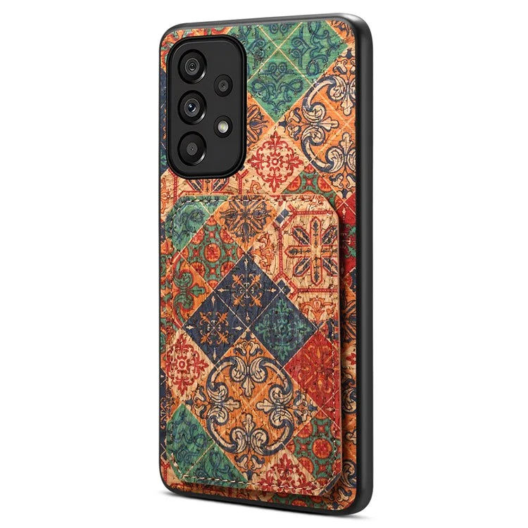 For Samsung Galaxy A53 5G Case Card Holder Flower Pattern Drop-proof Phone Cover