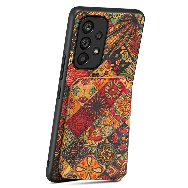 For Samsung Galaxy A53 5G Case Card Holder Flower Pattern Drop-proof Phone Cover