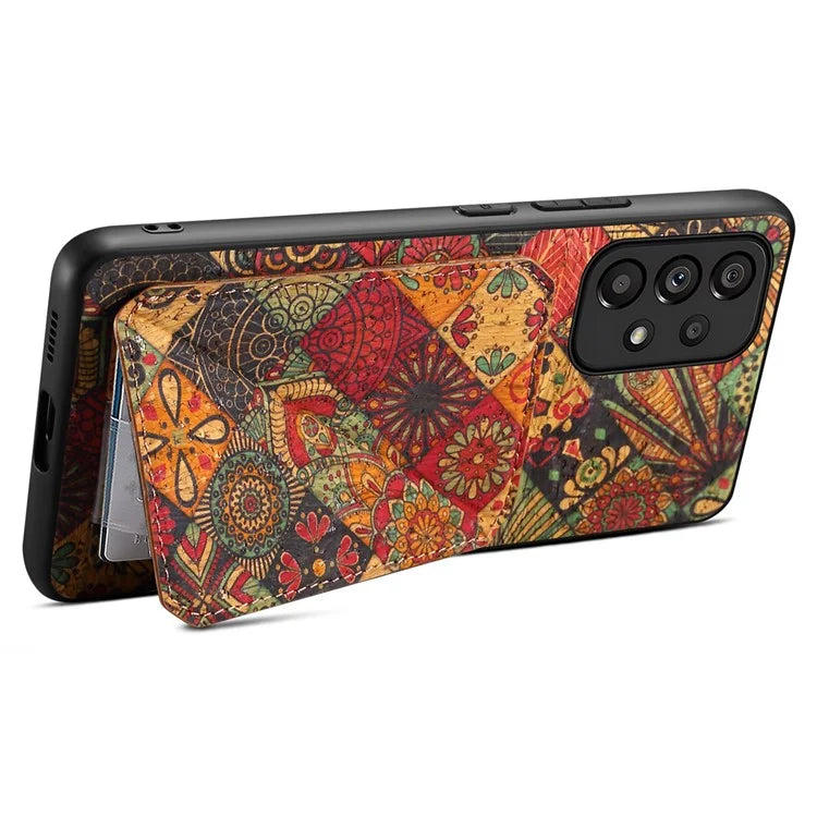 For Samsung Galaxy A53 5G Case Card Holder Flower Pattern Drop-proof Phone Cover
