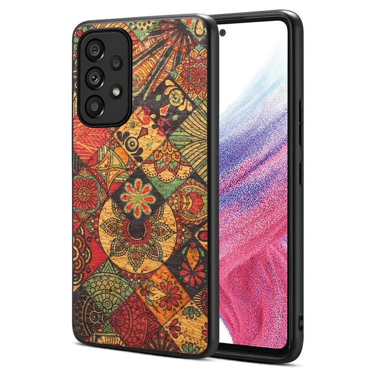 For Samsung Galaxy A53 5G Case Card Holder Flower Pattern Drop-proof Phone Cover