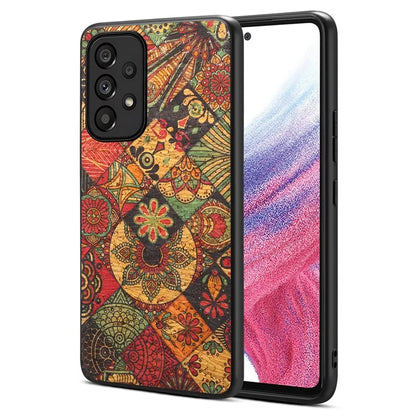 For Samsung Galaxy A53 5G Case Card Holder Flower Pattern Drop-proof Phone Cover