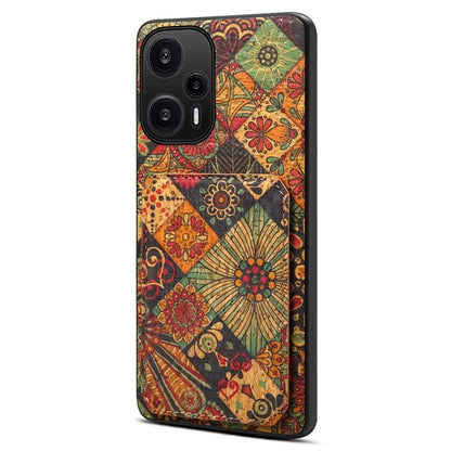 For Xiaomi Redmi Note 12 Turbo / Poco F5 5G Phone Case Flower Pattern Card Holder Cover