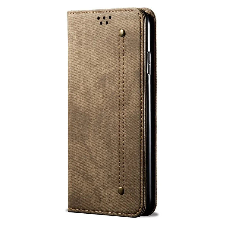 For Oppo Reno11 F 5G / F25 Pro 5G Magnetic Phone Case Jeans Cloth Texture Stand View Cover
