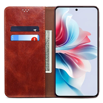 For Oppo Reno11 F 5G / F25 Pro 5G Case Waxy Crazy Horse Texture Card Holder Phone Cover