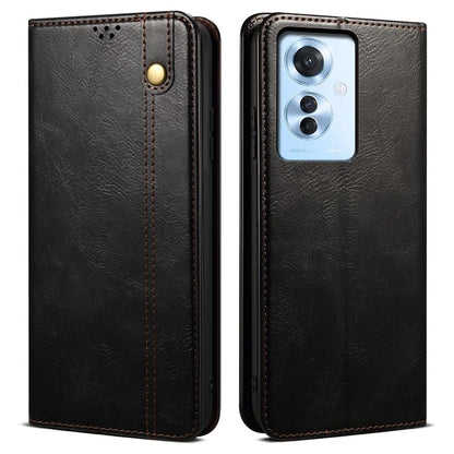 For Oppo Reno11 F 5G / F25 Pro 5G Case Waxy Crazy Horse Texture Card Holder Phone Cover