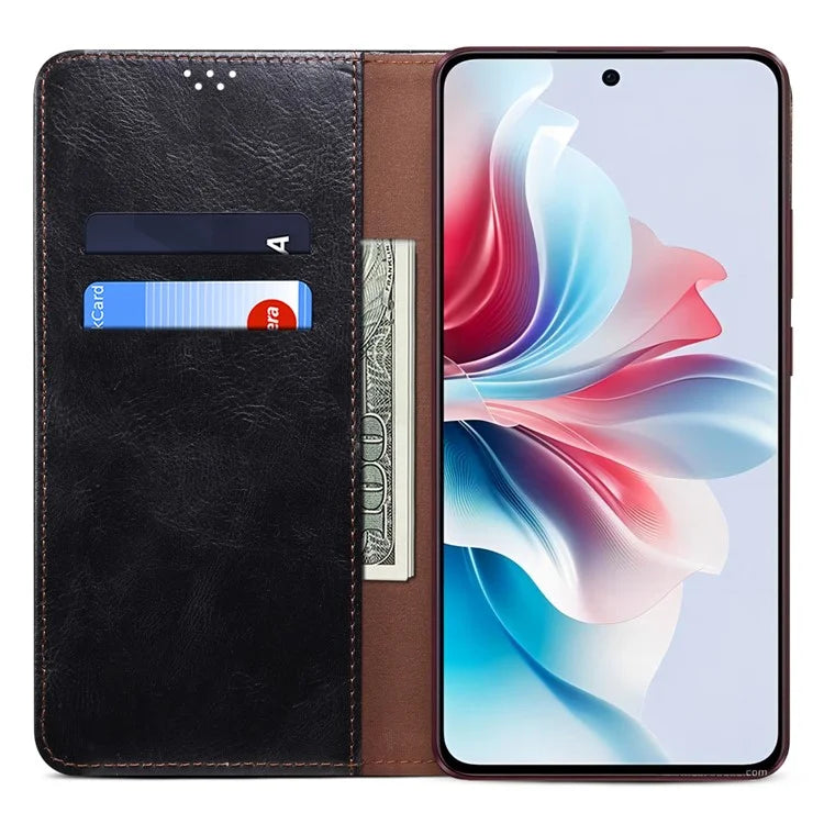For Oppo Reno11 F 5G / F25 Pro 5G Case Waxy Crazy Horse Texture Card Holder Phone Cover