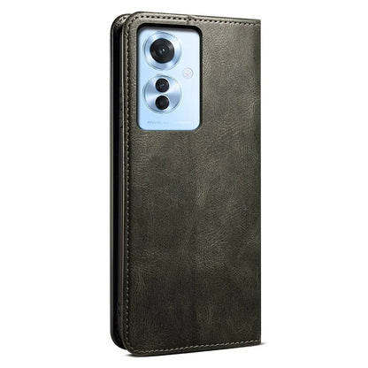 For Oppo Reno11 F 5G / F25 Pro 5G Case Waxy Crazy Horse Texture Card Holder Phone Cover