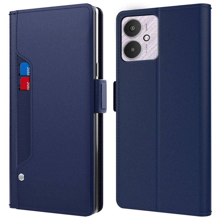 For Xiaomi Redmi 13C 5G Case Stand PU Leather Phone Cover with Mirror