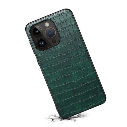 For iPhone 14 Pro Cell Phone Cases Leather+PC+TPU Bump Proof Cover with Crocodile Texture