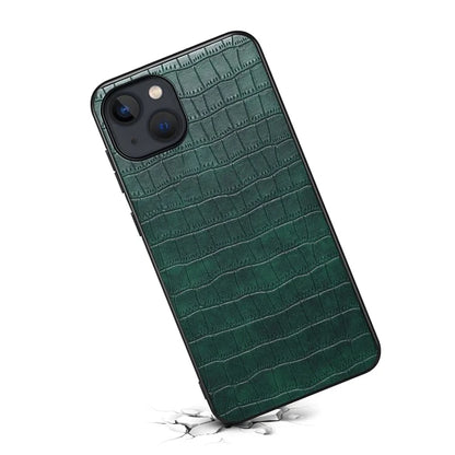 For iPhone 14 Cell Phone Cases Leather Coated PC+TPU Crocodile Texture Shell