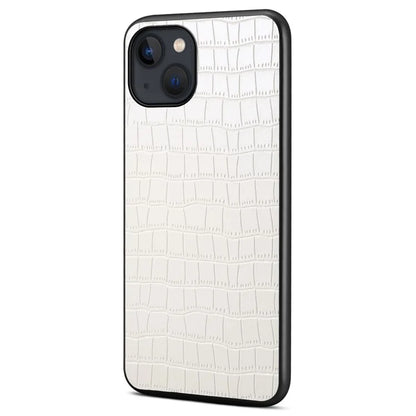 For iPhone 14 Cell Phone Cases Leather Coated PC+TPU Crocodile Texture Shell