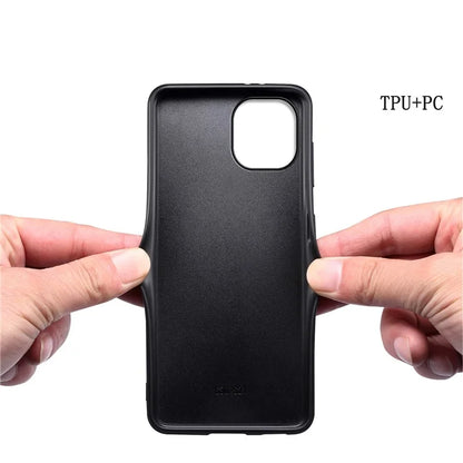 For iPhone 14 Cell Phone Cases Leather Coated PC+TPU Crocodile Texture Shell