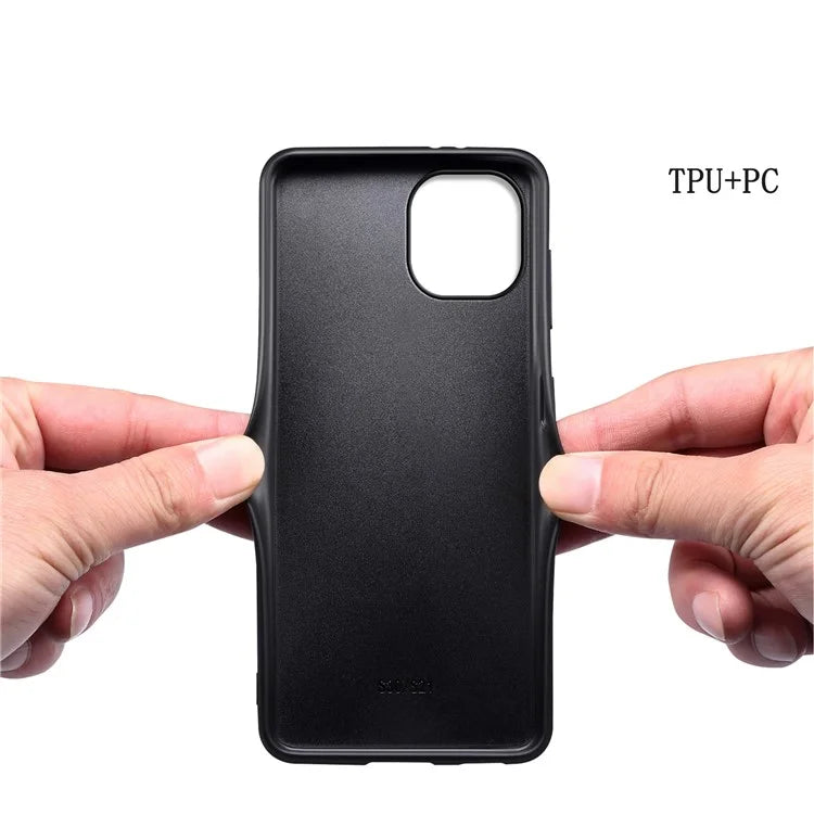 For iPhone 14 Cell Phone Cases Leather Coated PC+TPU Crocodile Texture Shell
