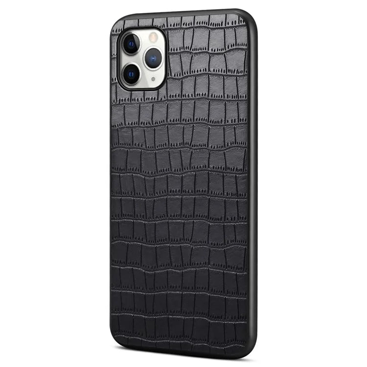For iPhone 11 Pro Max Case Crocodile Textured Anti-dust PU Leather+PC+TPU Phone Protector