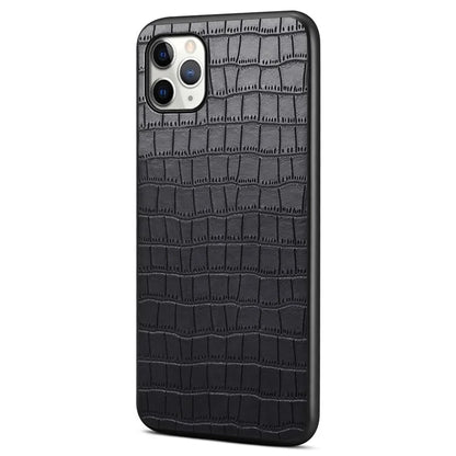 For iPhone 11 Pro Max Case Crocodile Textured Anti-dust PU Leather+PC+TPU Phone Protector