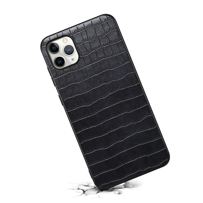 For iPhone 11 Pro Max Case Crocodile Textured Anti-dust PU Leather+PC+TPU Phone Protector