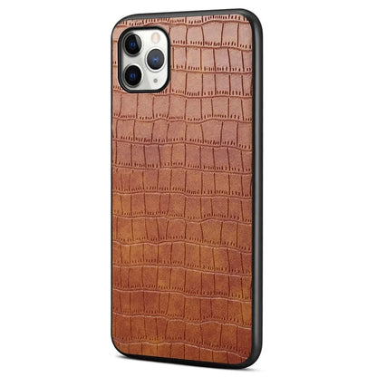For iPhone 11 Pro Max Case Crocodile Textured Anti-dust PU Leather+PC+TPU Phone Protector