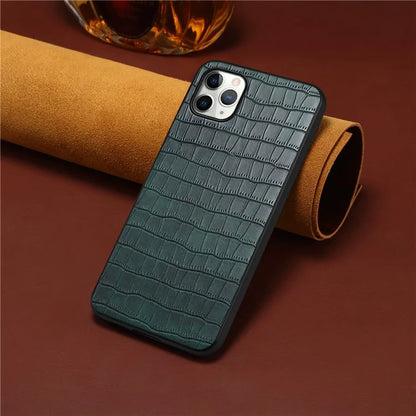 For iPhone 11 Pro Max Case Crocodile Textured Anti-dust PU Leather+PC+TPU Phone Protector