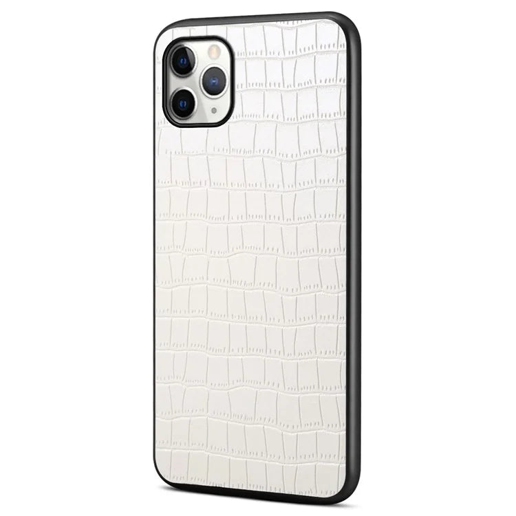 For iPhone 11 Pro Max Case Crocodile Textured Anti-dust PU Leather+PC+TPU Phone Protector
