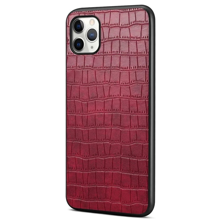 For iPhone 11 Pro Max Case Crocodile Textured Anti-dust PU Leather+PC+TPU Phone Protector