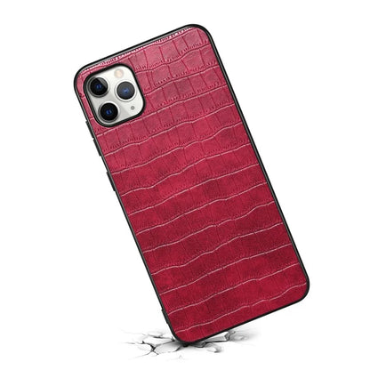 For iPhone 11 Pro Max Case Crocodile Textured Anti-dust PU Leather+PC+TPU Phone Protector