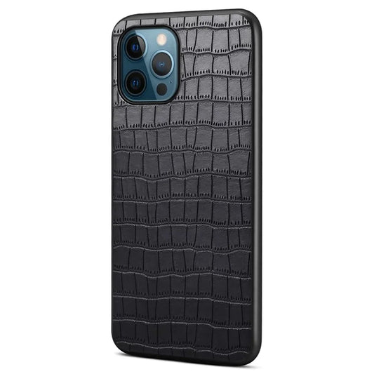 For iPhone 12 Pro Max 6.7 inch Cell Phone Case Crocodile Textured Shock Absorbing Cover