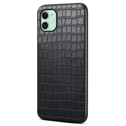 For iPhone 11 Shockproof Case PU+PC+TPU Phone Cover with Crocodile Texture