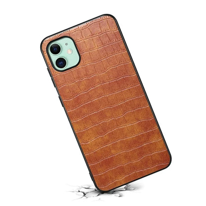 For iPhone 11 Shockproof Case PU+PC+TPU Phone Cover with Crocodile Texture