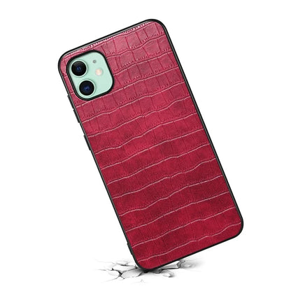 For iPhone 11 Shockproof Case PU+PC+TPU Phone Cover with Crocodile Texture