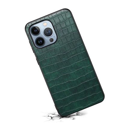 For iPhone 13 Pro 6.1 inch Case Crocodile Texture PU Leather Coated PC+TPU Drop-resistant Protective Cover
