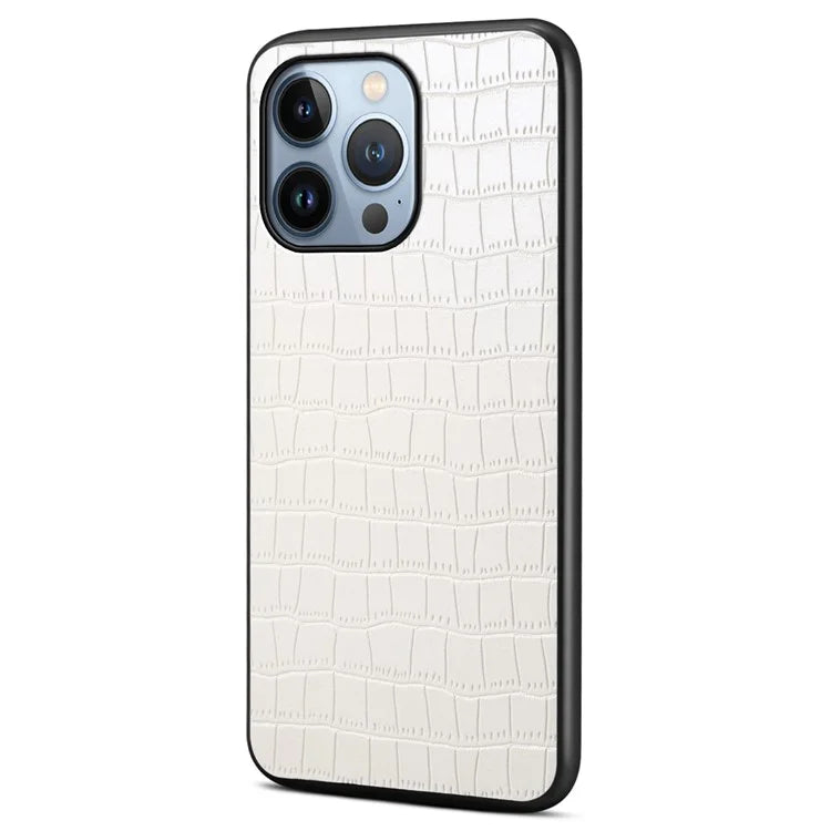 For iPhone 13 Pro 6.1 inch Case Crocodile Texture PU Leather Coated PC+TPU Drop-resistant Protective Cover