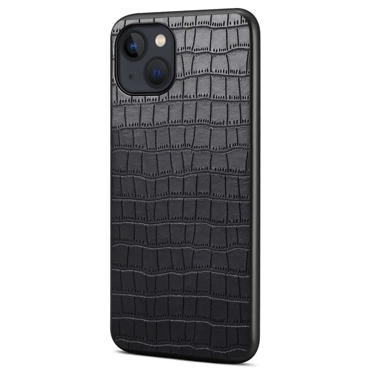For iPhone 13 6.1 inch Phone Cover PU+PC+TPU Crocodile Textured Shock-Absorbent Back Case