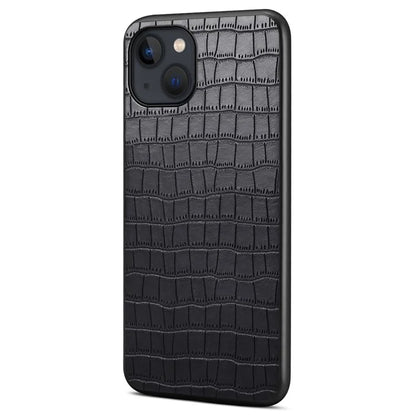 For iPhone 13 6.1 inch Phone Cover PU+PC+TPU Crocodile Textured Shock-Absorbent Back Case
