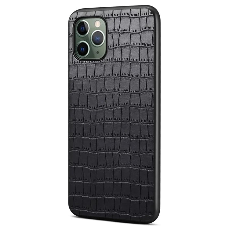 For iPhone 11 Pro Shockproof Case PU+PC+TPU Crocodile Textured Phone Back Protector
