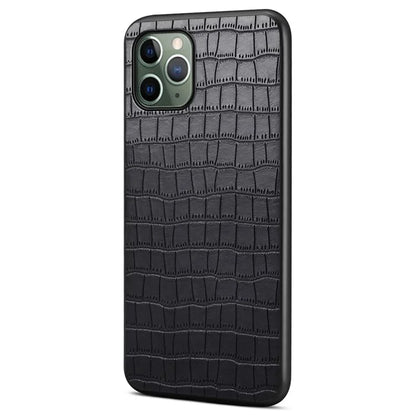 For iPhone 11 Pro Shockproof Case PU+PC+TPU Crocodile Textured Phone Back Protector