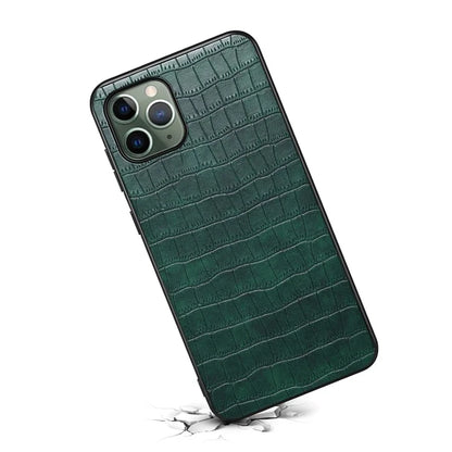 For iPhone 11 Pro Shockproof Case PU+PC+TPU Crocodile Textured Phone Back Protector