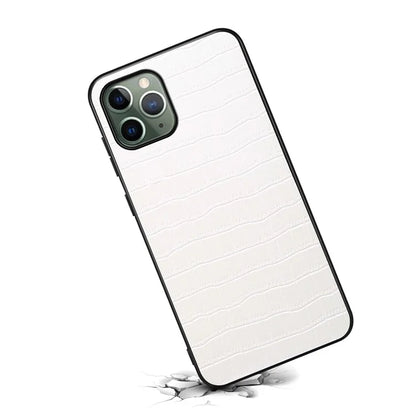 For iPhone 11 Pro Shockproof Case PU+PC+TPU Crocodile Textured Phone Back Protector