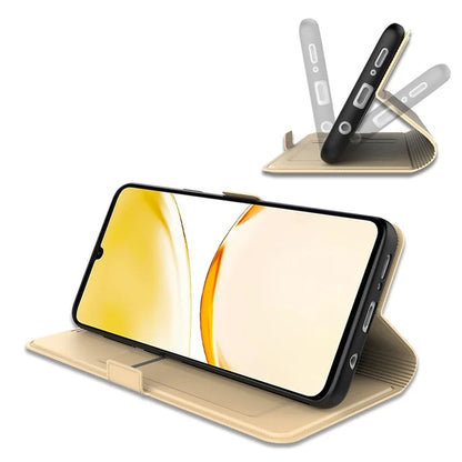 For Realme 12+ 5G Case Card Holder Folding Stand PU Leather Phone Cover