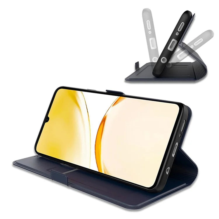 For Realme 12+ 5G Case Card Holder Folding Stand PU Leather Phone Cover