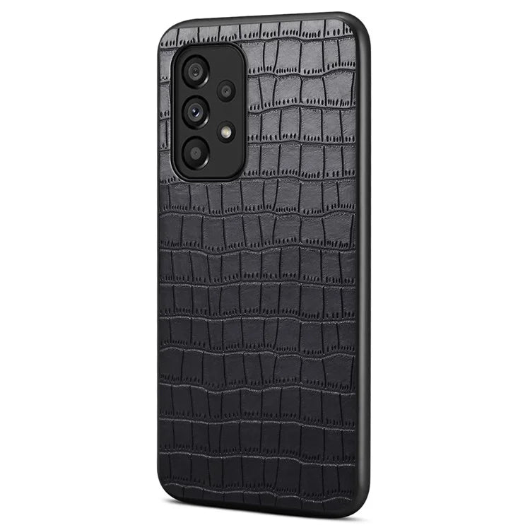 For Samsung Galaxy A53 5G Shockproof Cases Crocodile Textured Leather+PC+TPU Phone Case