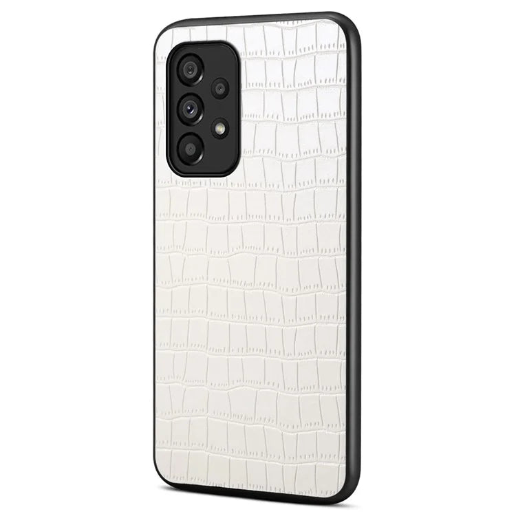 For Samsung Galaxy A53 5G Shockproof Cases Crocodile Textured Leather+PC+TPU Phone Case