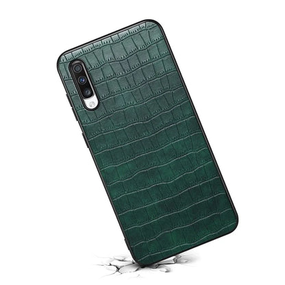 For Samsung Galaxy A70 Hybrid Cases Crocodile Textured Leather Covered Shockproof Phone Shell